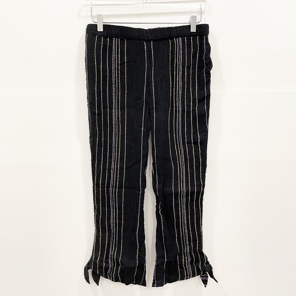 Michael Stars Stitch Stripe Side Tie Capri Pants S - Picture 4 of 9